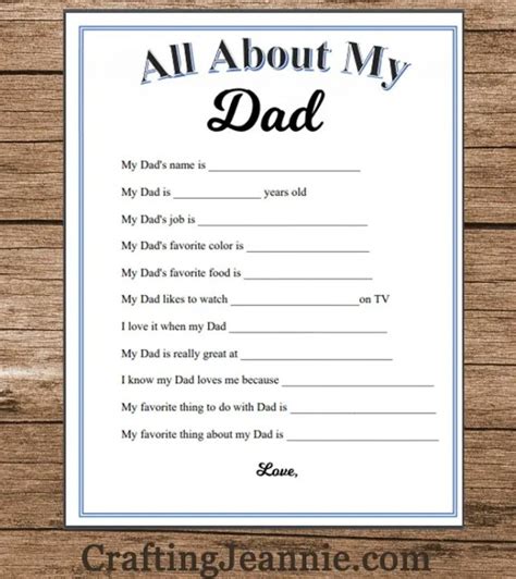 dad grandpa step dad  fathers day printable