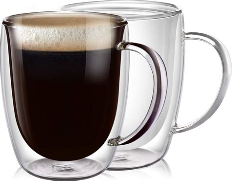 Kitchen And Dining Latte Double Wall Glass Coffee Cups 8 Oz 350 Ml Glass