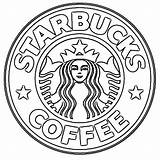 Logo Coloring Starbucks Pages Printable Coffee sketch template
