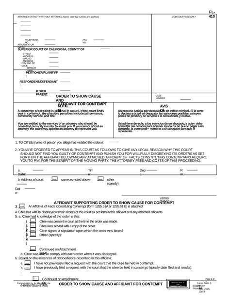 california order show  contempt form fill   sign printable