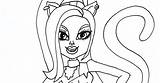 Noir Catty Coloring Monster High Pages Printable sketch template