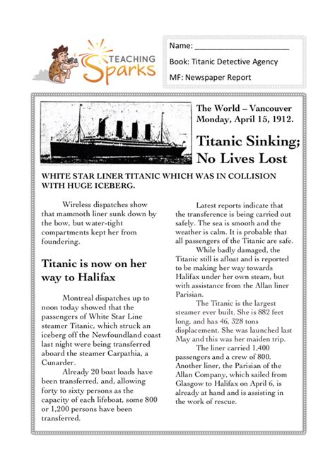 titanic detective agency ks  ks resources titanic topic