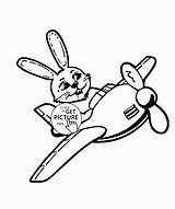 Coloring Airplane Pages Rabbit Preschoolers Transportation Printables Wuppsy Preschool Tags Find sketch template