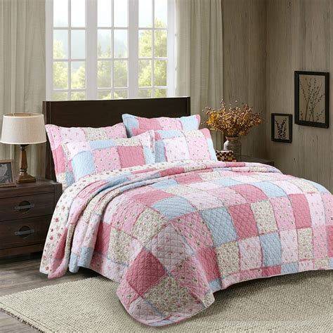 chausub korea cotton patchwork quilt set pcs floral quilts quilted bedspread bed cover sheets
