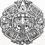 Aztec Calendar Coloring Pages Drawing Stone Tattoo Sun Mayan Sketch Drawings Mandala Mexican Getdrawings Designs Printable Calender Clipart Color Sol sketch template