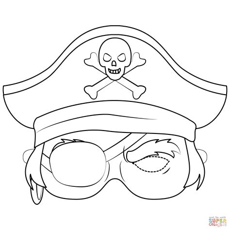 pirate mask coloring page  printable coloring pages printable