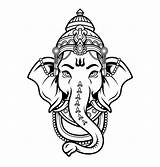 Hinduismus Ganesha Ganesh Icona Nera Grafiken Airbrush Symbole sketch template