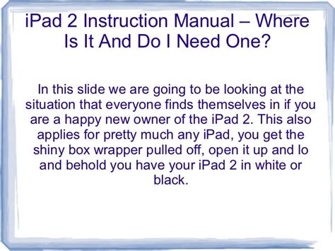 ipad  instruction manual
