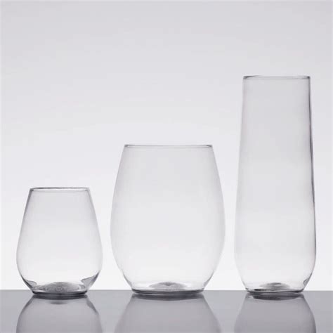 Visions 12 Oz Clear Plastic Stemless Wine Glass 64 Case