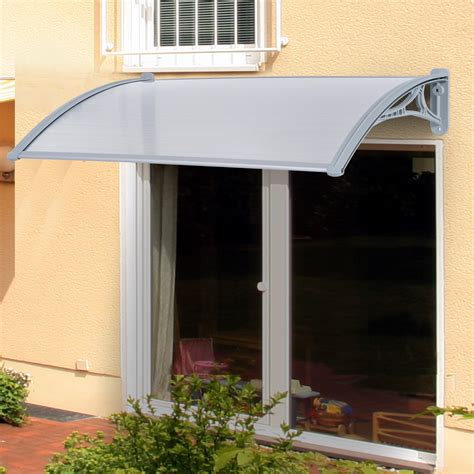 outsunny patio door awning canopy porch window front  rain cover   cm  ebay