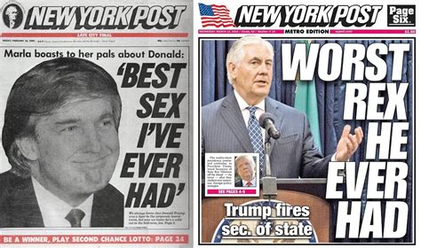 ‘best Sex’ To ‘worst Rex’ The New York Post’s Evolution