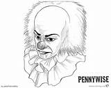 Pennywise Coloring Pages Fan Clipart Printable Color Adults Print Kids sketch template