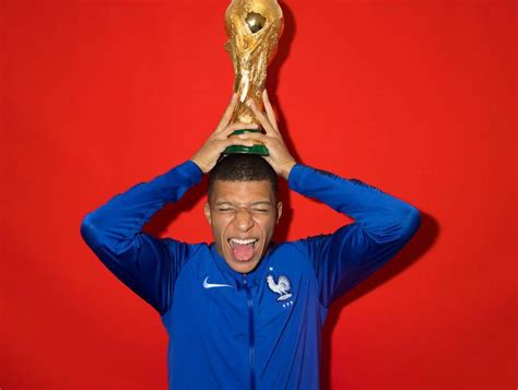 moscow russia july 15 kylian mbappe of france poses with the