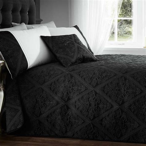 Lucy Ann Black Bedspread 220cm X 230cm Black Bedspread Bed Spreads