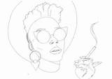 Feminist Afro sketch template
