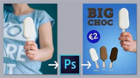 creative workflow  adobe photoshop quickly design  ice cream poster sebastiaan