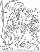 Coloring Pages Jesus Children Little Kids Catholic sketch template