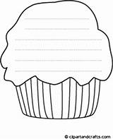 Cupcake Coloring Template Printable Cupcakes Clip Pages Birthday Printablee Via sketch template