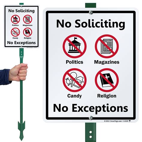 soliciting  exceptions sign sku
