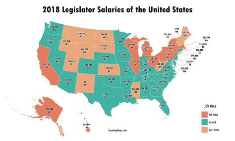 legislator salaries   united states sounding maps