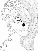 Skull Coloring Pages Girly Getdrawings Colorings sketch template