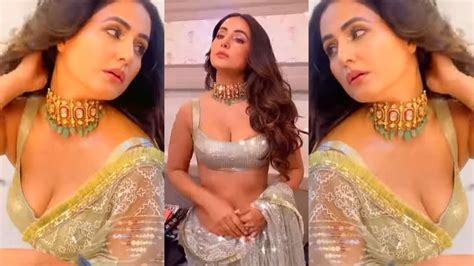 Hina Khan ने Saree का पल्लू गिराकर दिखाई Hot आदाएं Viral Video । Hina
