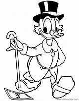 Coloring Scrooge Pages Ducktales Mcduck Picking Dollar Bill sketch template