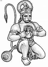 Hanuman Kids Hanumanji Romantic Asana Clipartlook sketch template
