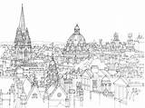 Oxford Drawing Cityscape Line Paintingvalley Cit Illustration sketch template