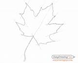 Leaf Outline Maple Drawing Sketch Draw Drawings Paintingvalley Steps Sketches Step sketch template
