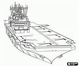 Vliegdekschip Schip Militari Portaerei Colorare Aerei Ammiraglio Carrier Combattimento Aereo sketch template