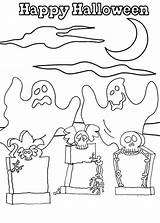 Pages Graveyard Coloring Phantoms Cemetery Color Halloween Print Ghost Getcolorings Hellokids sketch template