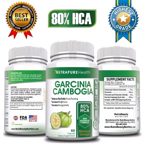 100 pure garcinia cambogia extract 80 hca diet pills weight loss fat