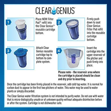 Clear Genius Filter Pod Refills Pack 6 Sr 6 Includes 6 Filter Pod