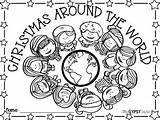 Christmas Around Coloring Cover Book Subject sketch template