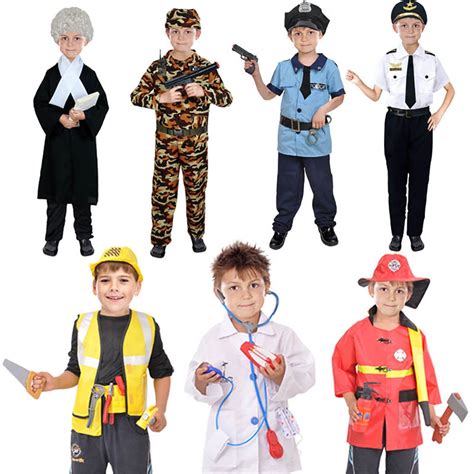 kids fancy dress party costume firefighter police role play toy set