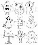 Monster Easy Monsters Drawings Drawing Cute Printable Draw Cutting Monstertjes Cafe Doodle Dolls Halloween Color Thecuttingcafe Typepad Cartoon Kids Dibujos sketch template