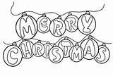 Merry Christmas Coloring Pages Printable Clip Book Clipart Color Ornaments Colouring Kids Bored Happy Sheets Words Coloring4free Printables Print Card sketch template