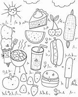 Coloring Summer Pages Kids Printable Foods Print sketch template