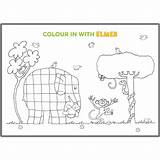 Colouring Elmer Fun sketch template