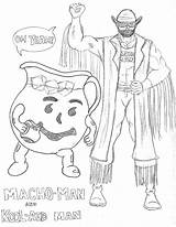 Aid Kool Man Macho Coloring Randy Savage Rip Template Drawings Crazy sketch template