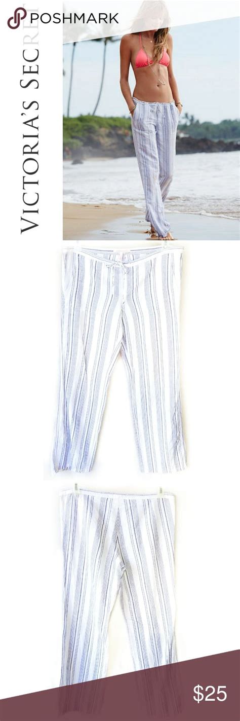 Victoria S Secret The Beach Pant In Linen Stripe 4 Linen Beach Pants