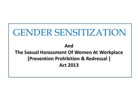pdf gender sensitization and the sexual harassment of women at