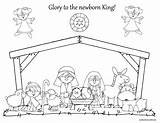 Christmas Nativity Coloring Pages Printable Manger Kids Preschool Printables Jesus Cards Merry sketch template