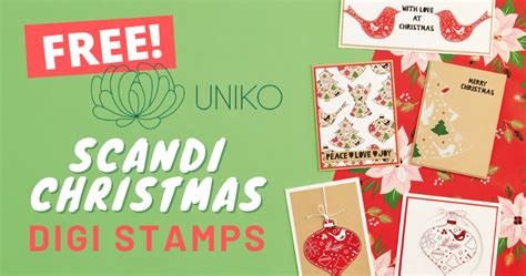 uniko scandi christmas digi stamps paper craft