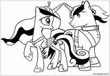 Cadance Little Pages Princess Pony Armor Shinning Coloring Color sketch template