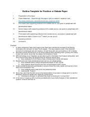 position paper outlinepdf outline template  position  debate