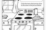 Safety Coloring Pages Kitchen sketch template