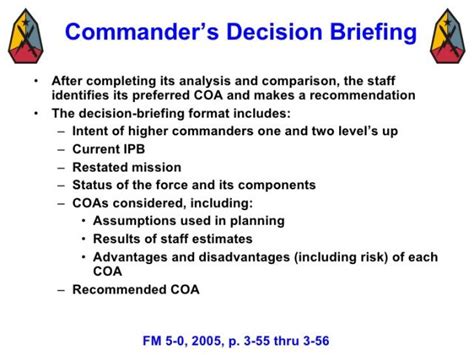 army briefing template military decision making process mar