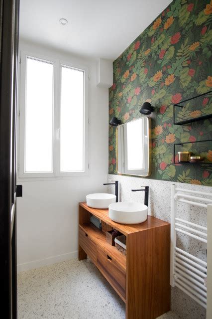 renovation complete dun appartement de  contemporain salle de bain paris par shk